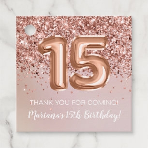 Etiquetas Para Lembrancinhas Festa de 15 Anos Rosa Dourado Meninas