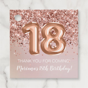 Etiquetas Para Lembrancinhas Festa de 18 Anos de Meninas Kids Dourado Rosa