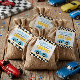 Etiquetas Para Lembrancinhas Festa de 2º Aniversário de Dois Carros de Corrida 