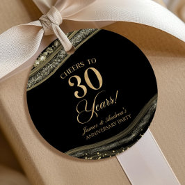 Etiquetas Para Lembrancinhas Festa de 30 do Elegante Black Dourado Agate