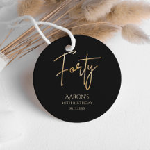 Festa de 40 Anos Preta e Dourada Elegante