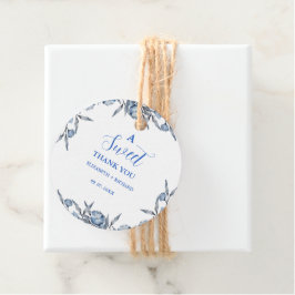 Etiquetas Para Lembrancinhas Festa de agradecimento doce botânica azul elegante