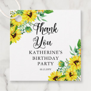 Etiquetas Para Lembrancinhas Festa de aniversário Boho Sunflower Obrigado