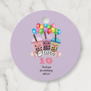 Etiquetas Para Lembrancinhas Festa de aniversário Bonita de Boba Tea Obrigado E