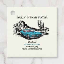 Etiquetas Para Lembrancinhas Festa de aniversário Carro vintage Desert 50ª viag