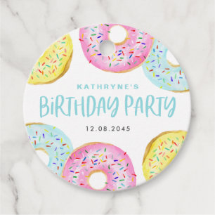 Etiquetas Para Lembrancinhas Festa de aniversário Colorida de Rosquinhas de asp