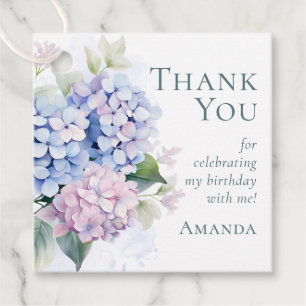 Etiquetas Para Lembrancinhas Festa de aniversário de 40 anos de Hydrangeas Azul