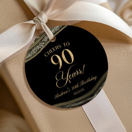 Etiquetas Para Lembrancinhas Festa de aniversário de 90 de Agate Dourado Elegan
