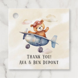 Etiquetas Para Lembrancinhas Festa de aniversário de avião de Urso Corajoso Obr