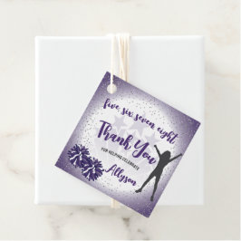 Etiquetas Para Lembrancinhas Festa de Aniversário de Cheerleading Roxo Obrigada