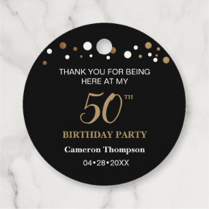 Etiquetas Para Lembrancinhas Festa de aniversário de Confetti Preto Dourado Pe
