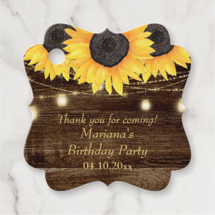 Etiquetas Para Lembrancinhas Festa de Aniversário de Girassóis Florais Rústicos