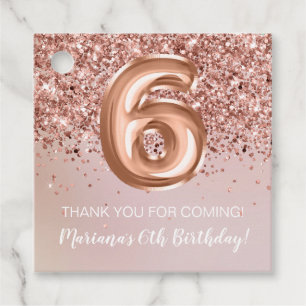 Etiquetas Para Lembrancinhas Festa de Aniversário de Meninas de 6 anos Rose Gol