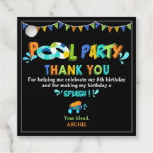 Festa de aniversário de Piscina dos rapazes Obriga