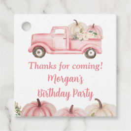 Etiquetas Para Lembrancinhas Festa de aniversário de Pumpkin de Caminhão Rosa