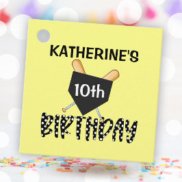 Etiquetas Para Lembrancinhas Festa de Aniversário de Softbol Feminino Quadrado