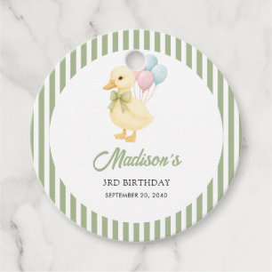 Etiquetas Para Lembrancinhas Festa de Aniversário Infantil Tema Pato Listras Pr