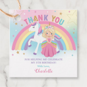 Etiquetas Para Lembrancinhas Festa de aniversário Loira Princesa Unicorn Obriga