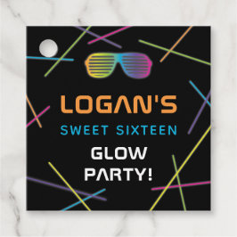 Etiquetas Para Lembrancinhas Festa de Aniversário Neon Sweet 16 Glow