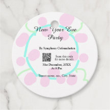 Festa de Ano Novo digitalização QR RSVP nome rosa
