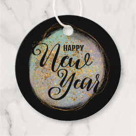 Etiquetas Para Lembrancinhas Festa de Ano Novo Dourado Negro