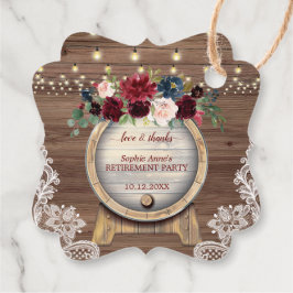 Etiquetas Para Lembrancinhas Festa de Aposentadoria no Vinhedo com Barril de Vi