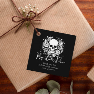Etiquetas Para Lembrancinhas Festa de Despedida de Solteira Crânio Preto Floral