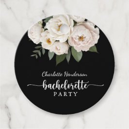 Etiquetas Para Lembrancinhas Festa de Despedida de Solteira Floral Preta e Bran