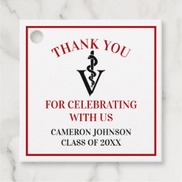 Etiquetas Para Lembrancinhas Festa de formatura Red Black Veterinary School