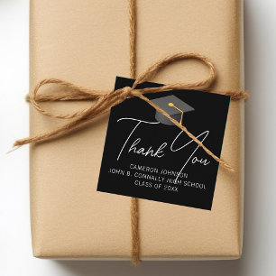 Etiquetas Para Lembrancinhas Festa de Graduação Personalizada Preta Chic