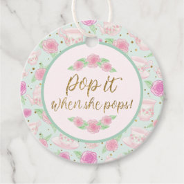 Etiquetas Para Lembrancinhas Festa de Mint Tea Pop Quando Ela Pop Chá de fralda