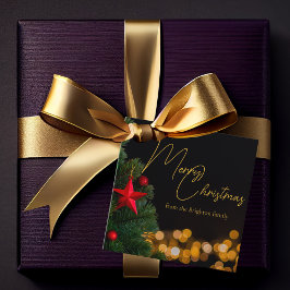 Etiquetas Para Lembrancinhas Festa de Natal alegre e alegre e Dourada