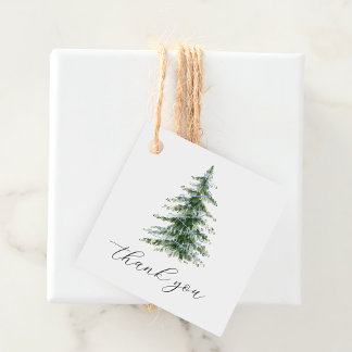 Etiquetas Para Lembrancinhas Festa de Natal da Árvore de Natal Azul Aquarela