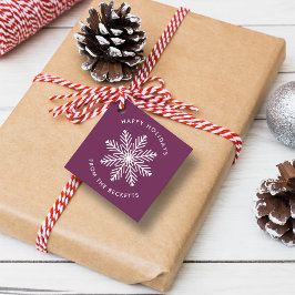 Etiquetas Para Lembrancinhas Festa de Natal Festivo em Floco de Neve