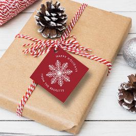 Etiquetas Para Lembrancinhas Festa de Natal Festivo em Floco de Neve