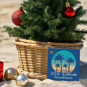 Etiquetas Para Lembrancinhas Festa de Natal Tropical Sunset Mele Kalikimaka