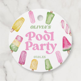 Etiquetas Para Lembrancinhas Festa de Piscina de Aniversário do Psiclo Retro