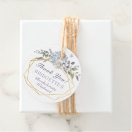 Etiquetas Para Lembrancinhas Festa de Solteira Floral Azul de Inverno Obrigado 