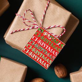 Etiquetas Para Lembrancinhas Festivo Red Green Christmas
