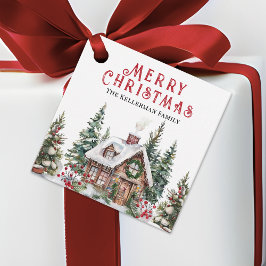 Etiquetas Para Lembrancinhas FesWinter Cabine Watercolor Natal