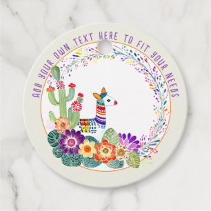 Etiquetas Para Lembrancinhas FIESTA Flores de Cactos Llamas