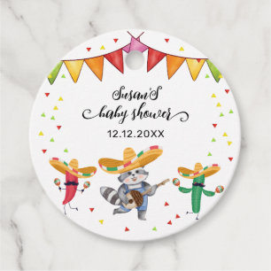 Etiquetas Para Lembrancinhas Fiesta Taco Sobre Um Chá de fraldas De Bebê Cactus
