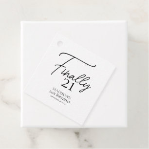 Etiquetas Para Lembrancinhas Finalmente, 21 aniversário de 21 anos preto e bran