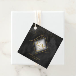 Etiquetas Para Lembrancinhas Fine Lines Dourado Abstrato Wedding V2 Black ID867