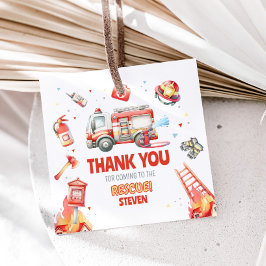 Etiquetas Para Lembrancinhas Fire Truck Birthday Party Square