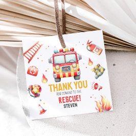 Etiquetas Para Lembrancinhas Fire Truck Sound the Alarm Baby Shower
