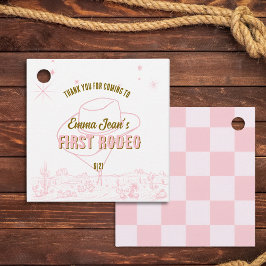 Etiquetas Para Lembrancinhas First Rodeo Pink Cowgirl 1st Birthday Thank You