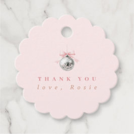 Etiquetas Para Lembrancinhas Fita Rosa da Bola do Disco Coquette Personalizada