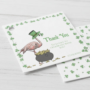 Etiquetas Para Lembrancinhas Flamingo Trevo Irlandês Obrigado