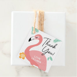 Etiquetas Para Lembrancinhas Flamingos & Diversão Agradecimento de Aniversário 